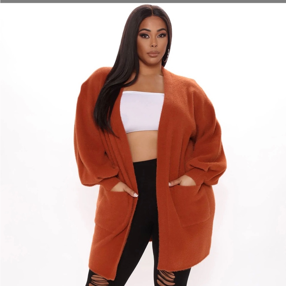 Fuzzy Plus Size Cardigan Sweater